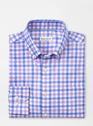 Peter Millar Castine Crown Lite Check Stretch Button-Down Shirt Product Image