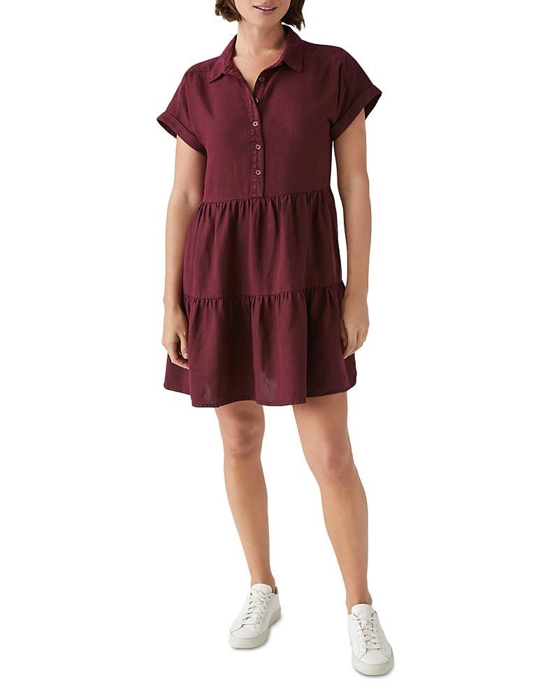 Michael Stars Linen Greta Short Sleeve Tiered Dress Product Image