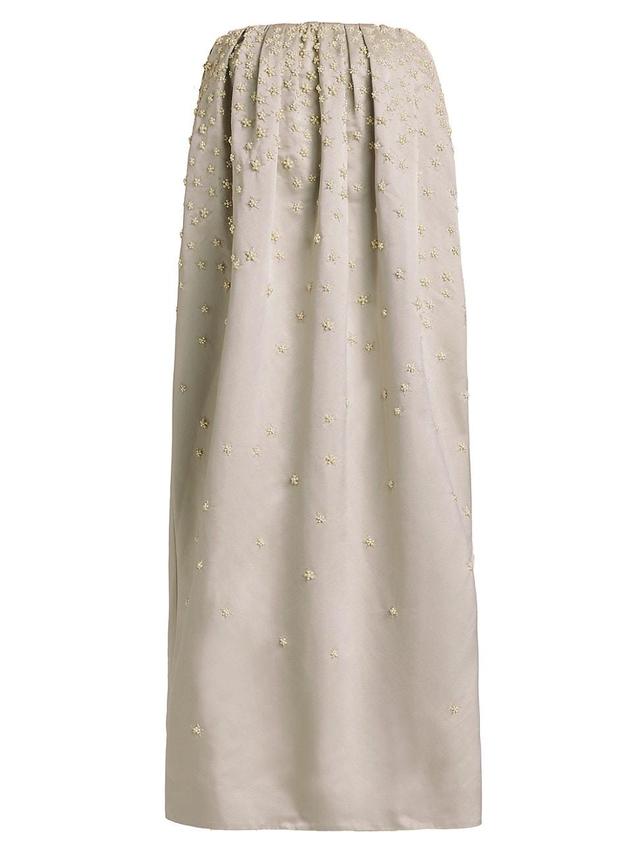 Womens Brynn Strapless Beaded Silk Midi-Dress Product Image