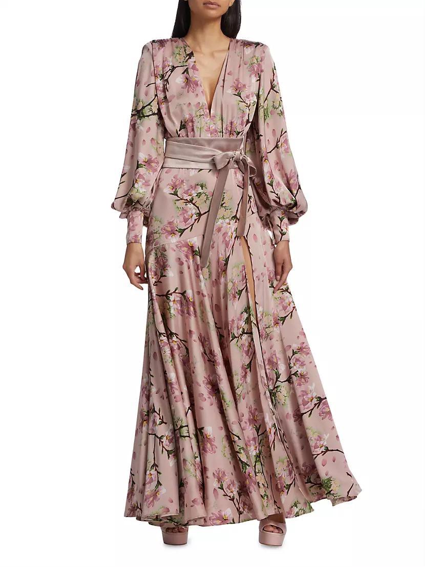 Carmen Floral Balloon-Sleeve Gown Product Image