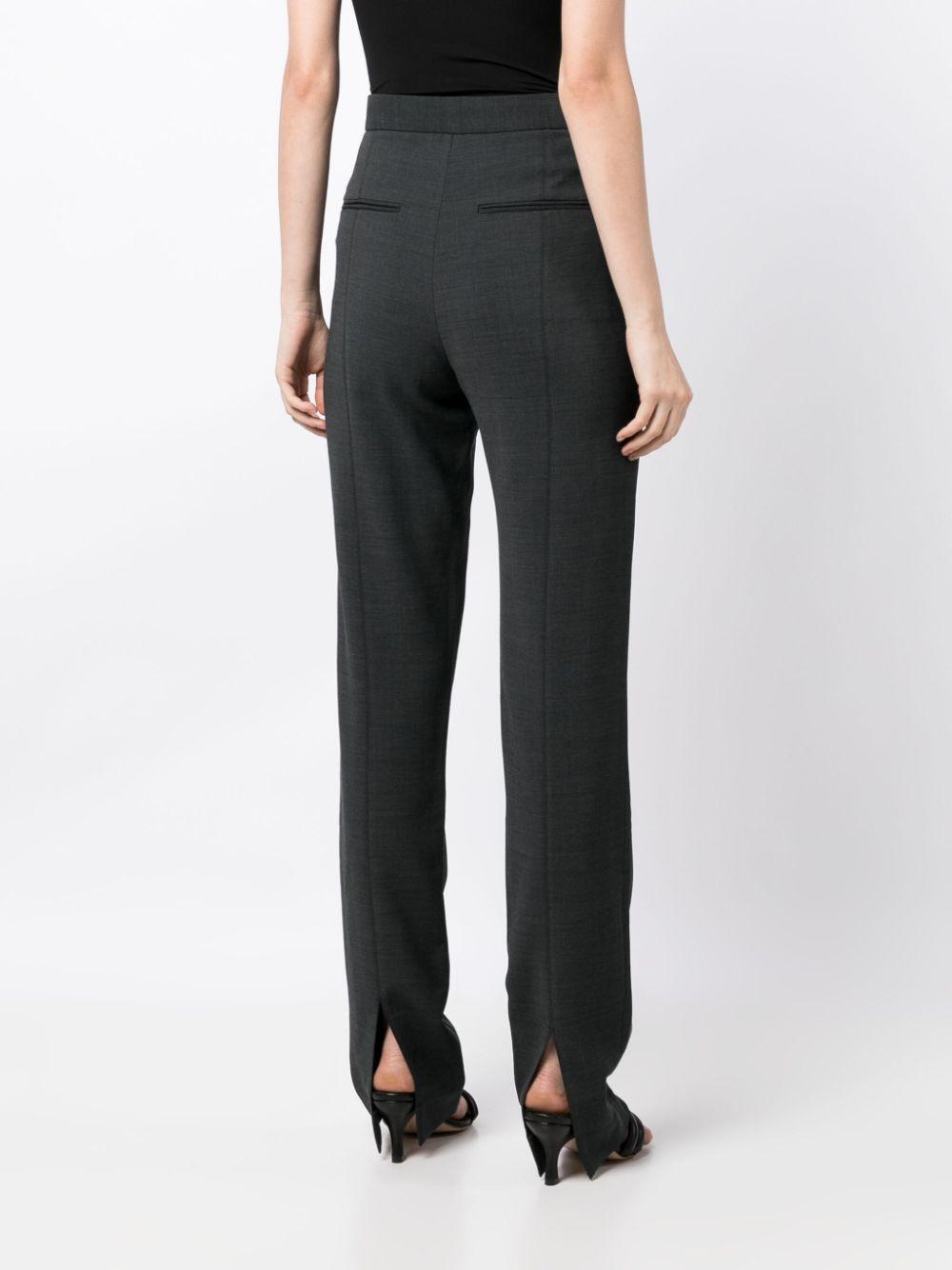 TOTÊME Tapered Crepe Trousers In Grey Product Image