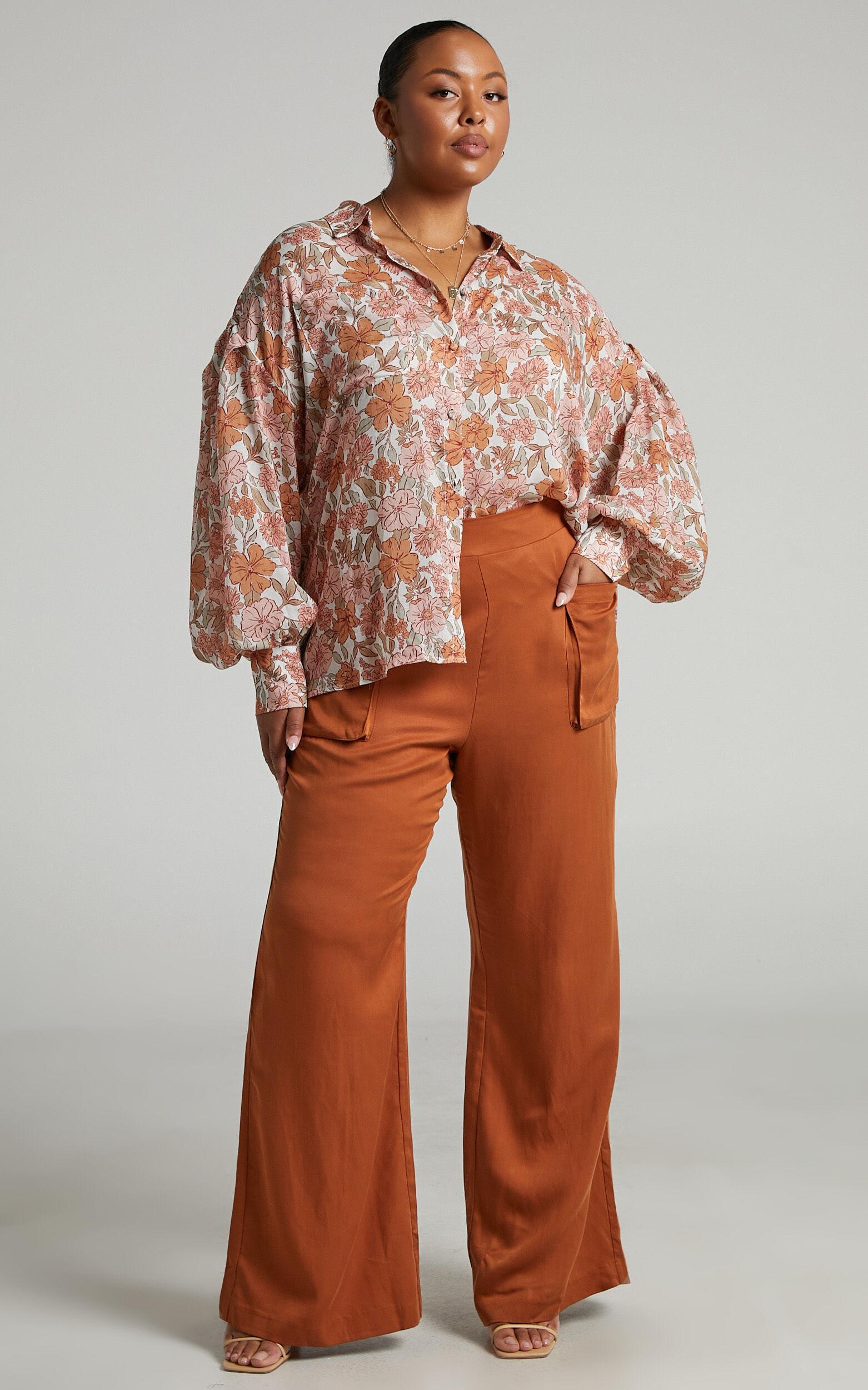 Amalie The Label - Azariah Balloon Sleeve Button Up Shirt in Wildflower Floral Product Image