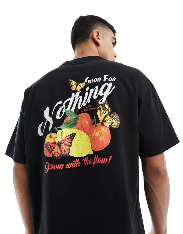 Good For Nothing fruit graphic back t-shirt in black Product Image