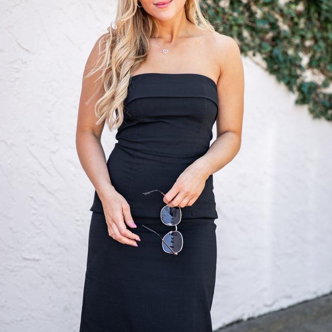 This Isn't Goodbye Black Strapless Mini Dress FINAL SALE Product Image