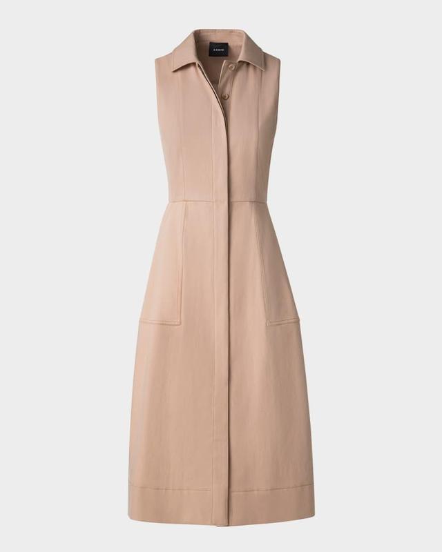 Sleeveless Cotton Midi Shirtdress Product Image