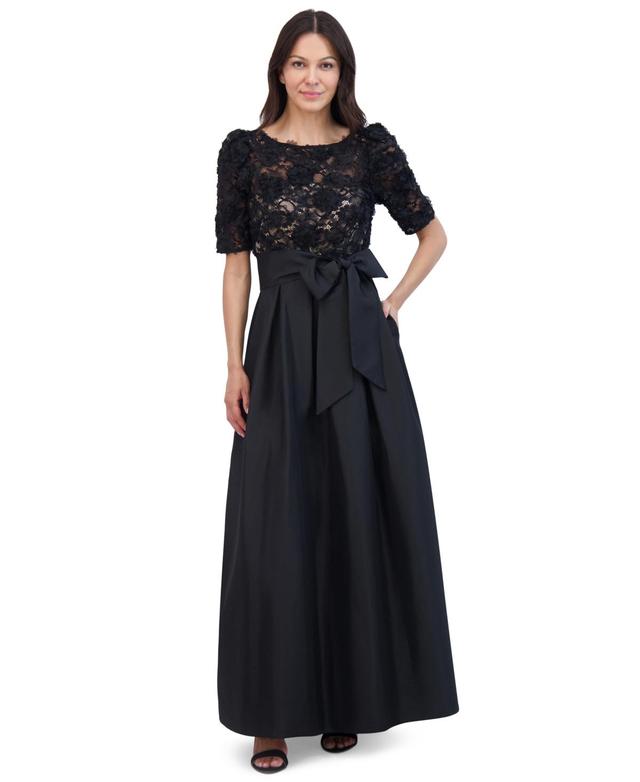 Eliza J Womens Lace-Bodice Bow-Trim Ball Gown Product Image