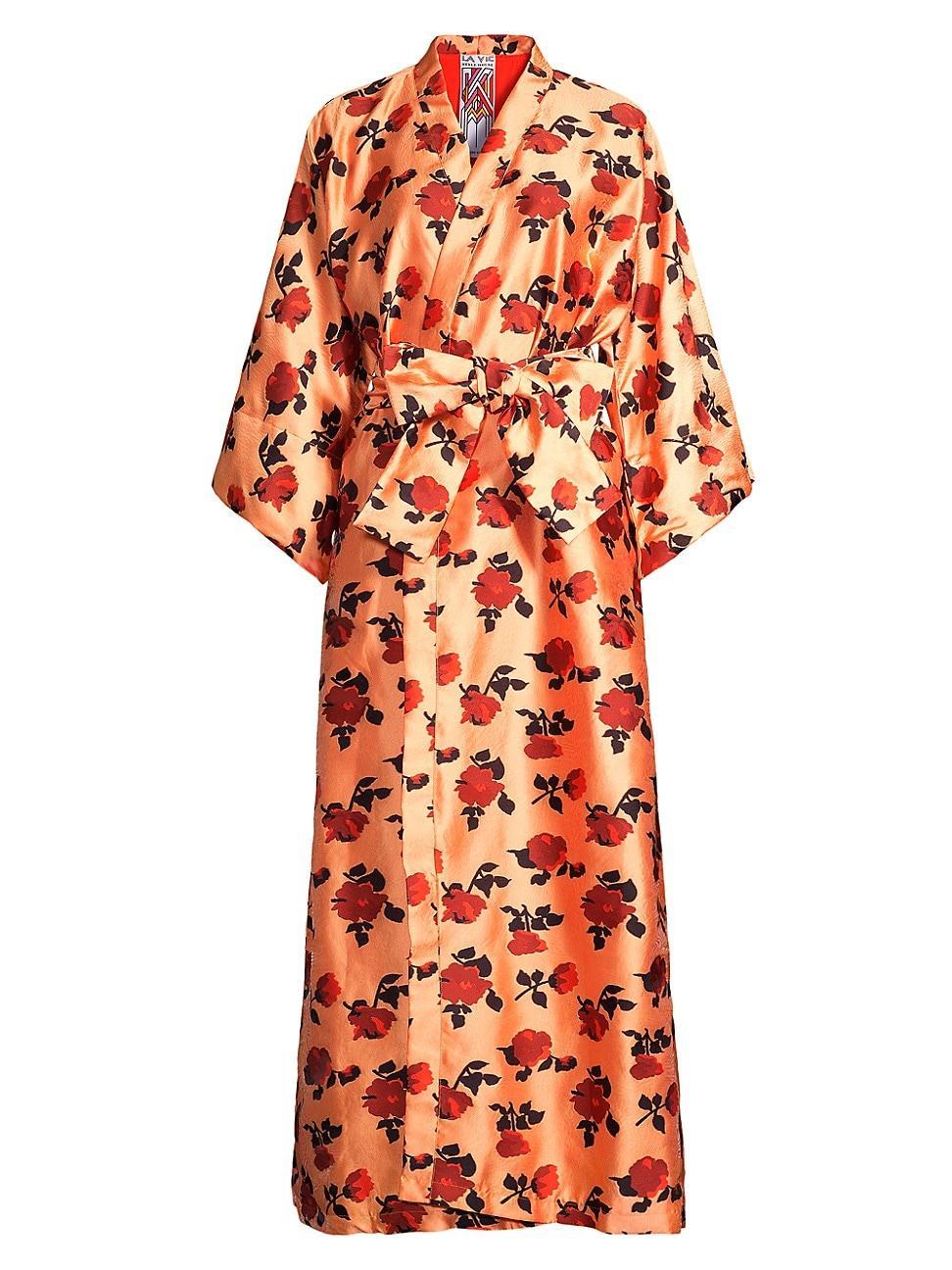 Womens Floral Maxi Wrap Dress product image