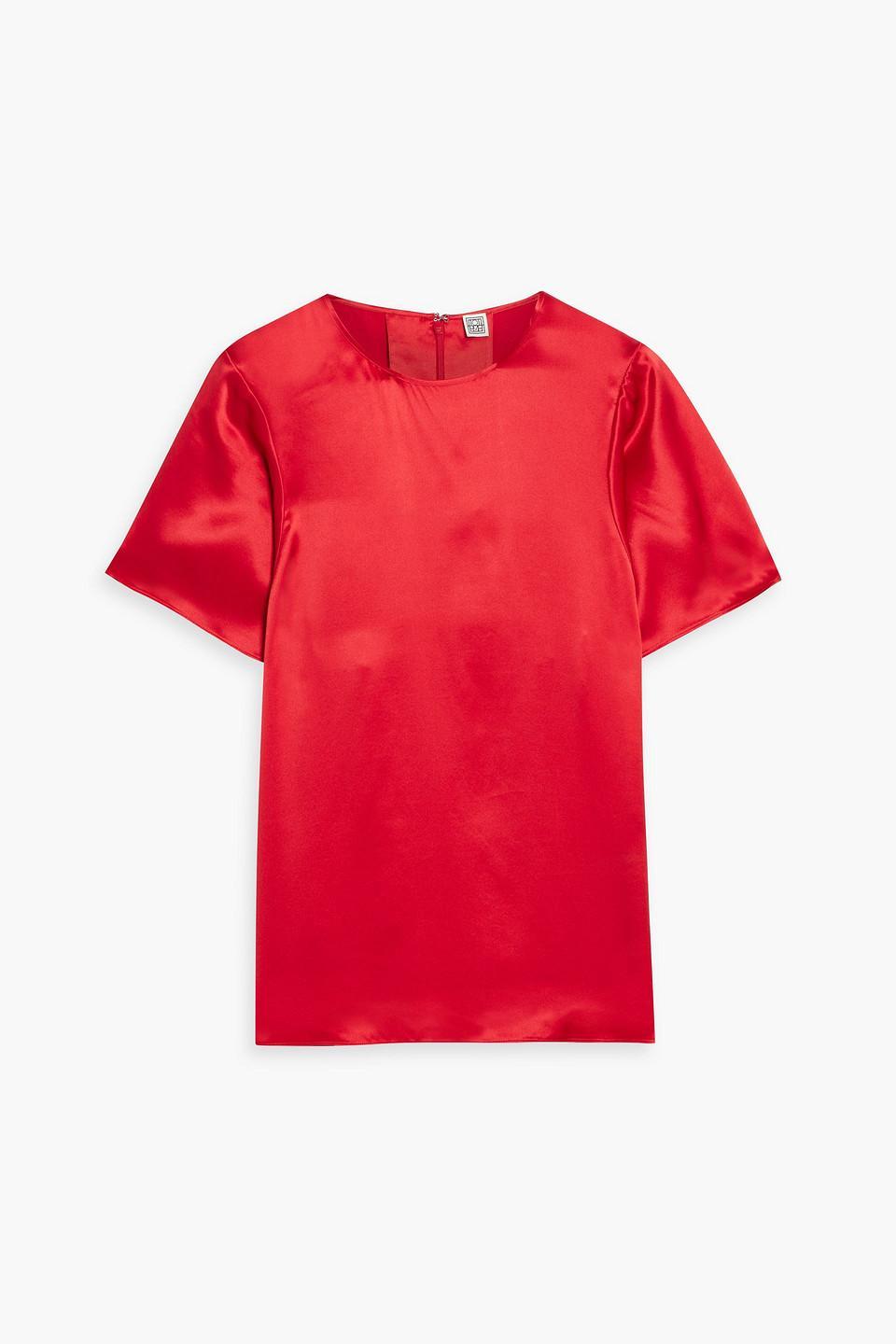 Silk-satin Top In Red Product Image