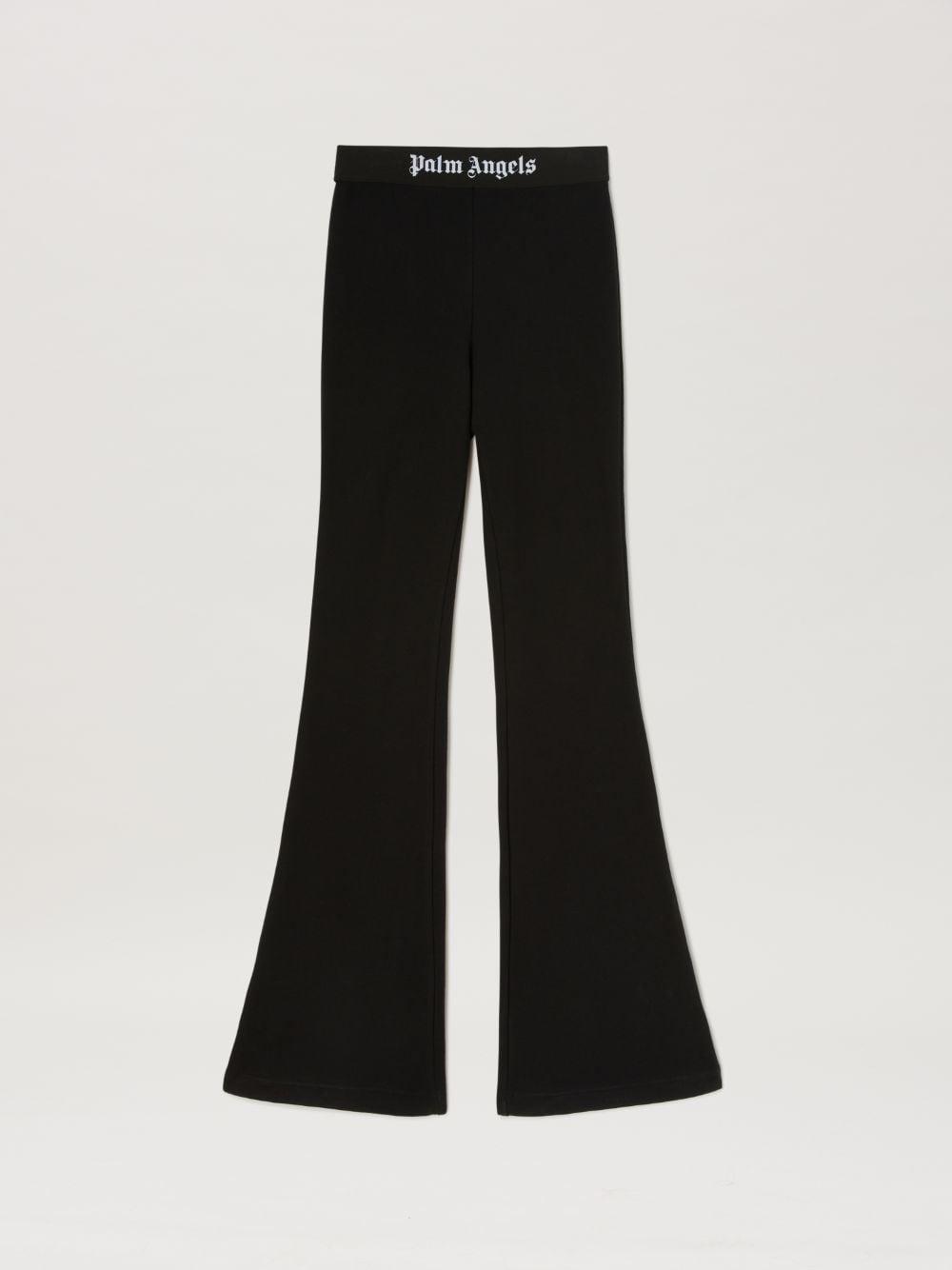 Logo Tape Flare Sweatpants in black  - Palm Angels® Official  product image