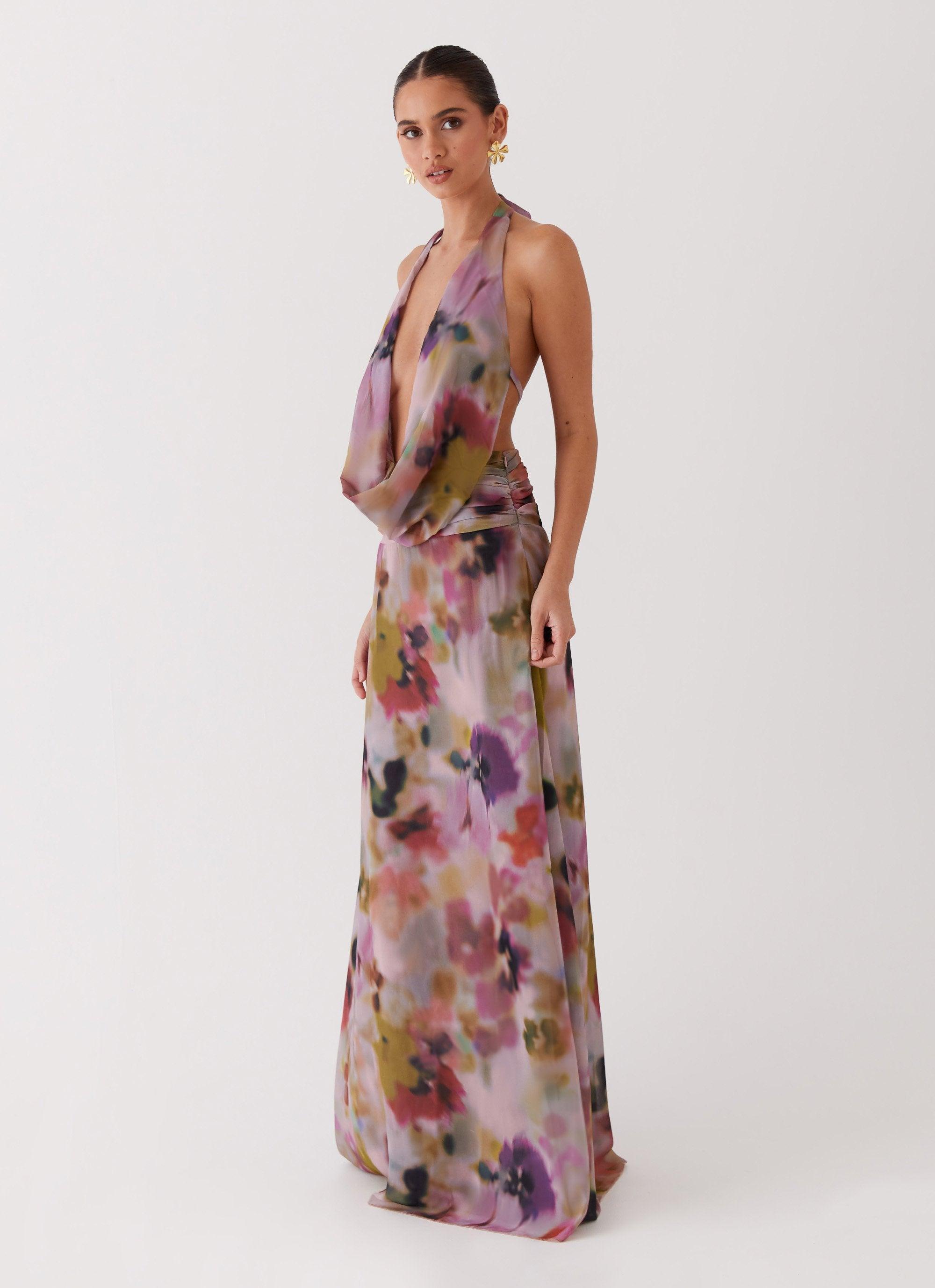 Elysia Chiffon Maxi Dress - Mystic Meadow Product Image