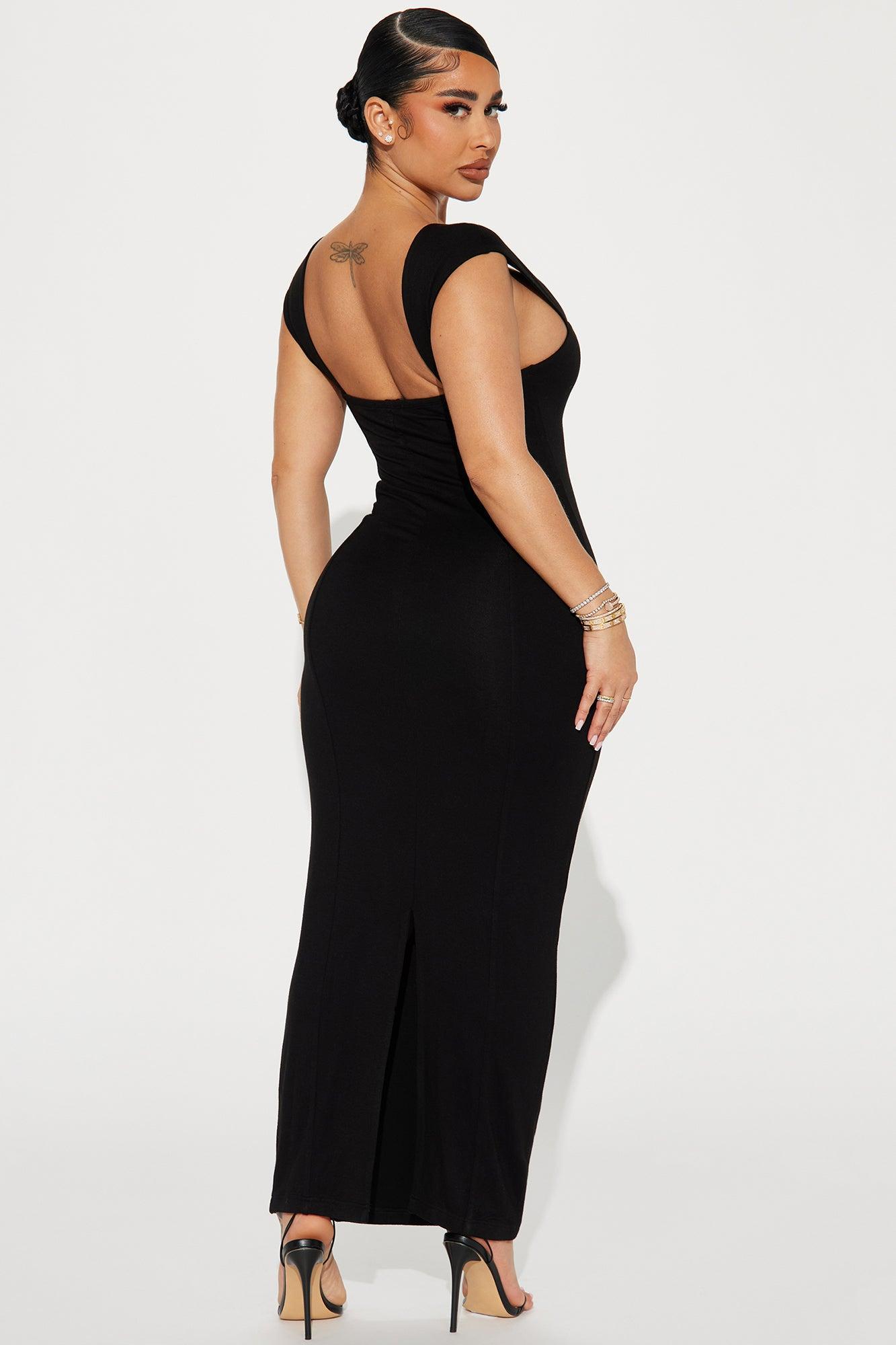 Trinity Double Lined Maxi Dress - Black Product Image