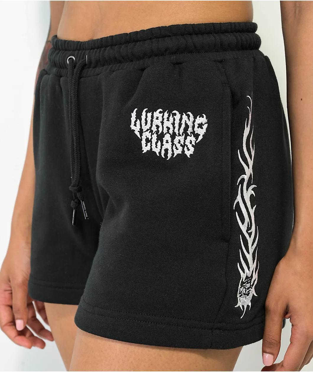 Lurking Class by Sketchy Tank Flame Black Sweat Shorts Product Image