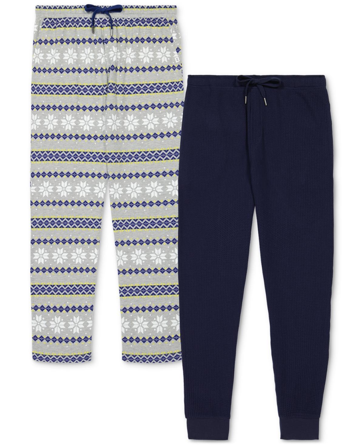 Gap Mens 2-Pk. Waffle-Knit Jogger-Leg Pajama Pants - Navy/ Product Image