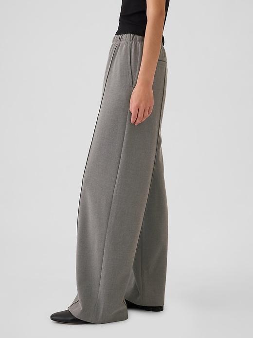 Wide-Leg Seamed Pull-On Pants Product Image