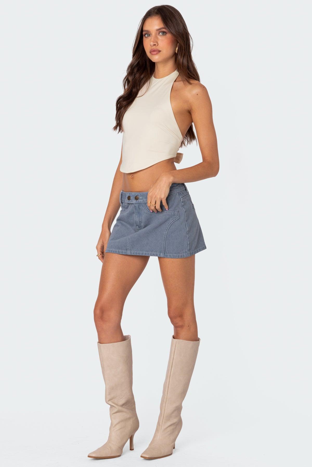 Louisa Denim Mini Skirt Product Image