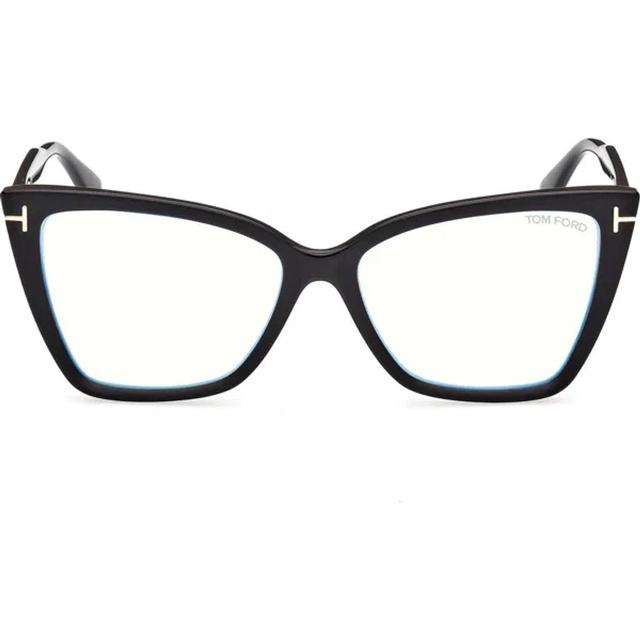 TOM FORD 55mm Cat Eye Blue Light Blocking Glasses In Black/other Product Image