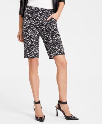 Women's Printed High-Rise Pull-On Bermuda Shorts, Created for Macy's Product Image