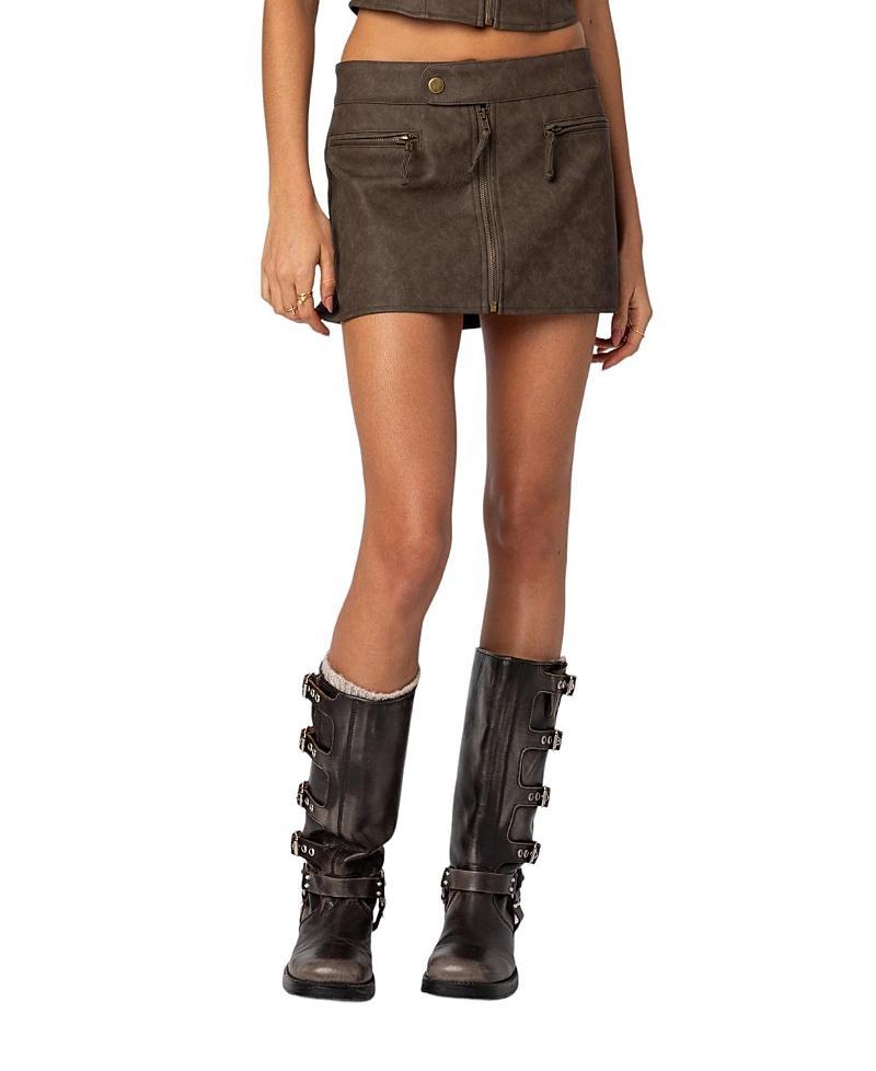 EDIKTED Ziva Faux Leather Miniskirt Product Image