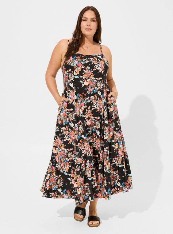 Maxi Challis Trapeze Tiered Dress Product Image