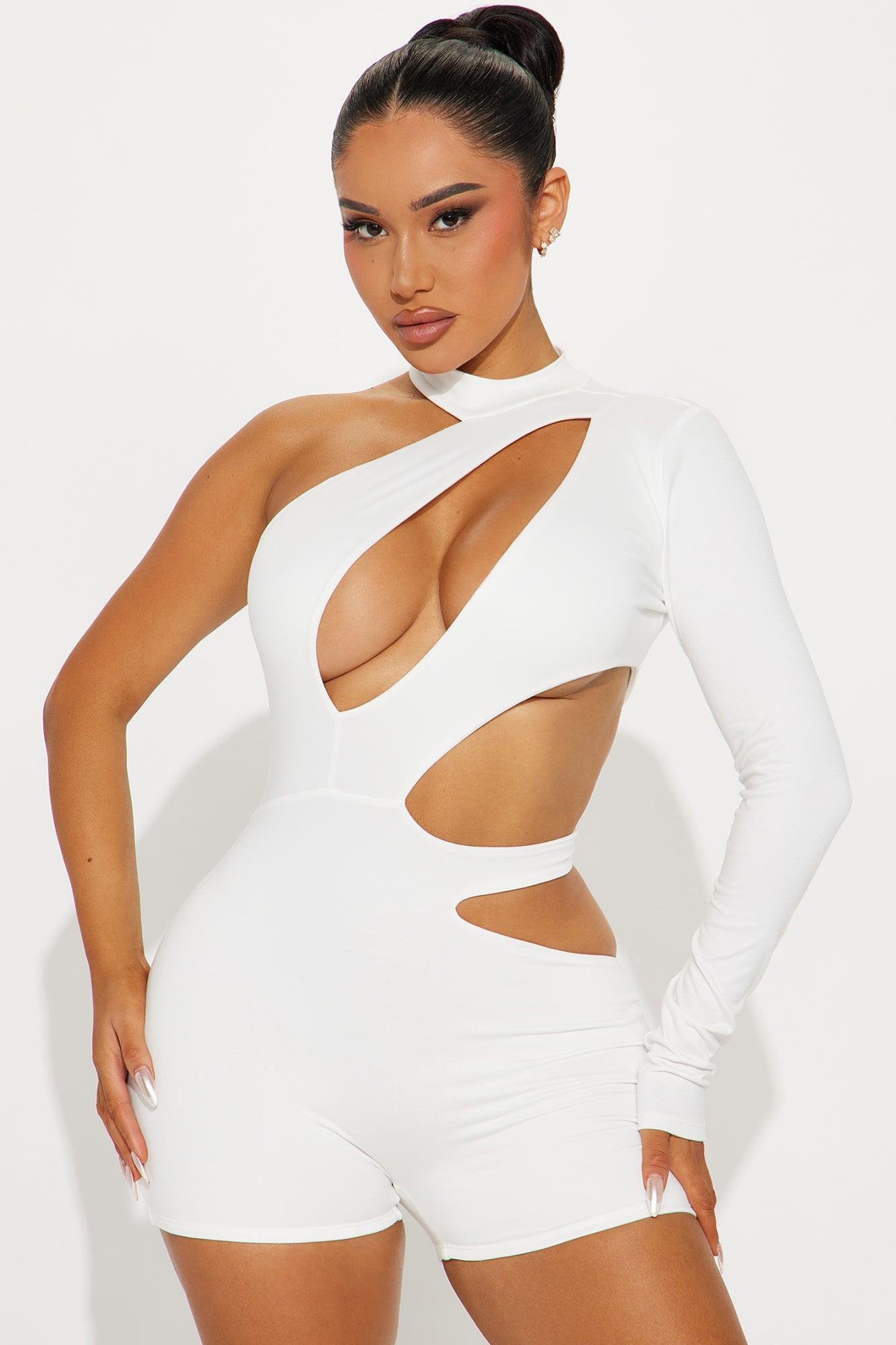 What's Been Going On Double Lined Romper - Ivory Product Image