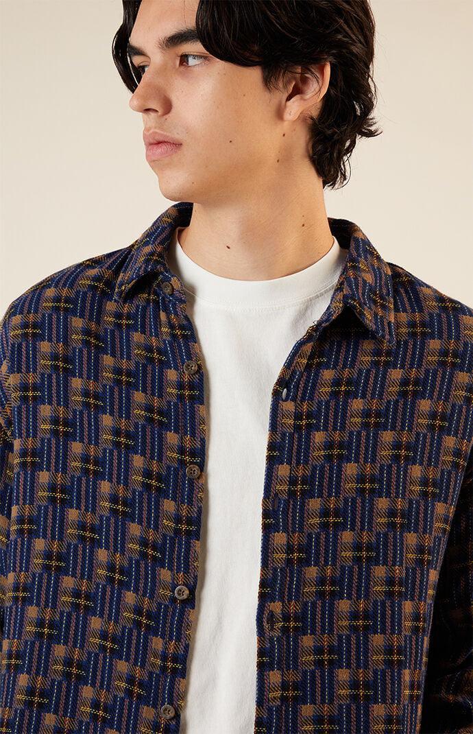 Men's Washed Cropped Camp Flannel Shirt - Product Image