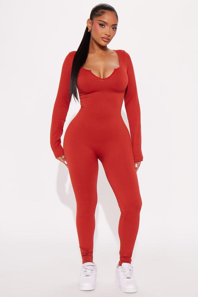 Giada Seamless Jumpsuit - Rust Product Image