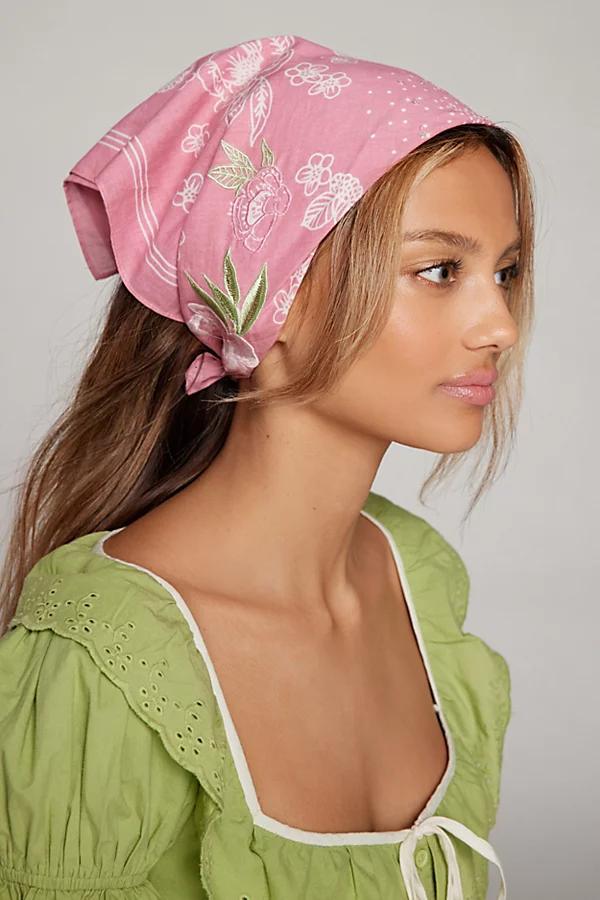 Rose Embroidery Bandanda Womens at Urban Outfitters Product Image