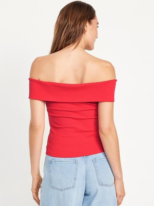 Off-Shoulder Ribbed Top Product Image