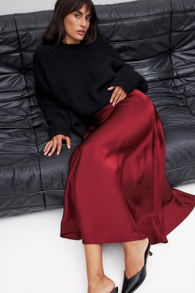 Mid Waist Maxi Satin Skirt Product Image