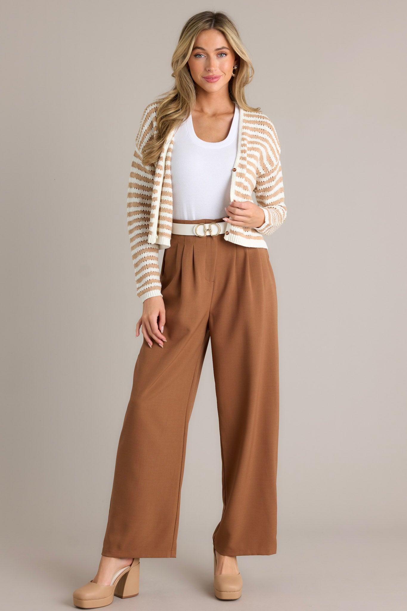 Urban Uproar Coffee Straight Leg Pants Product Image