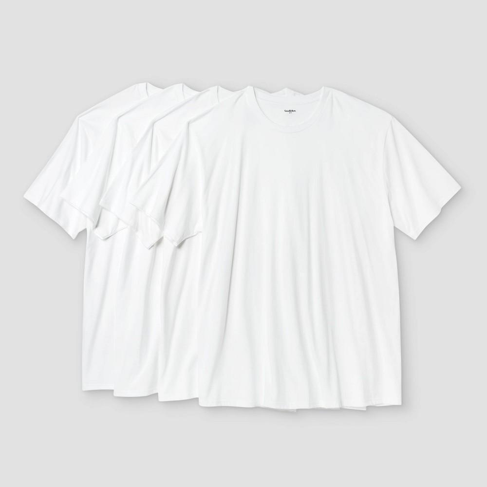 Mens Big & Tall Short Sleeve 4pk Crewneck T-Shirt - Goodfellow & Co White 5XL Product Image