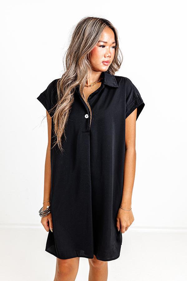 Effortless Radiance Shift Dress in Black Product Image