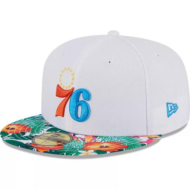 Mens New Era White Philadelphia 76ers 59FIFTY Fitted Hat Product Image