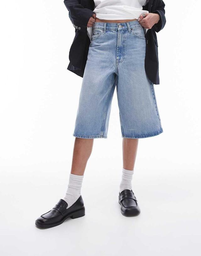 Topshop denim board jort in bleach Product Image