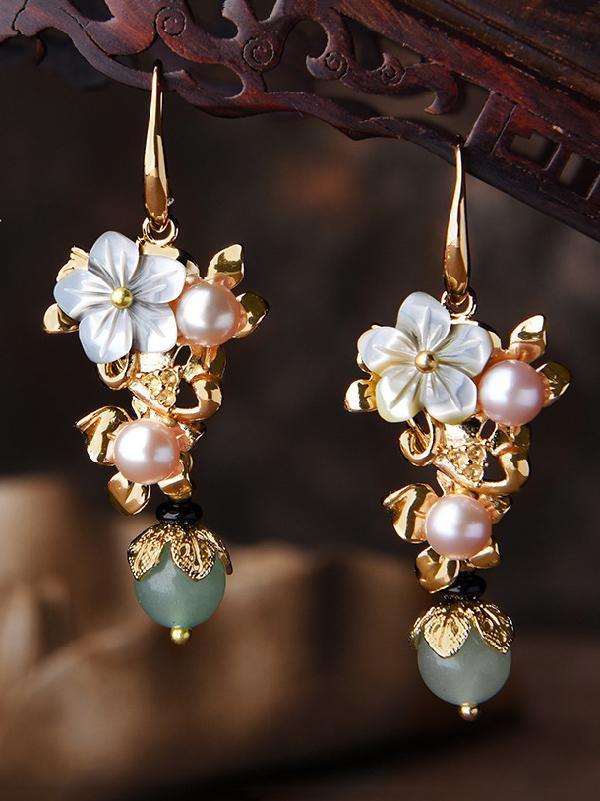 Original Flower Pearl Earrings Product Image