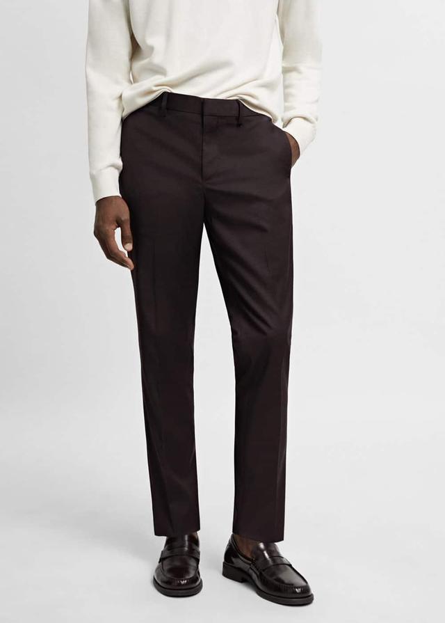 MANGO MAN - Stretch fabric super slim-fit suit pants burgundyMen Product Image