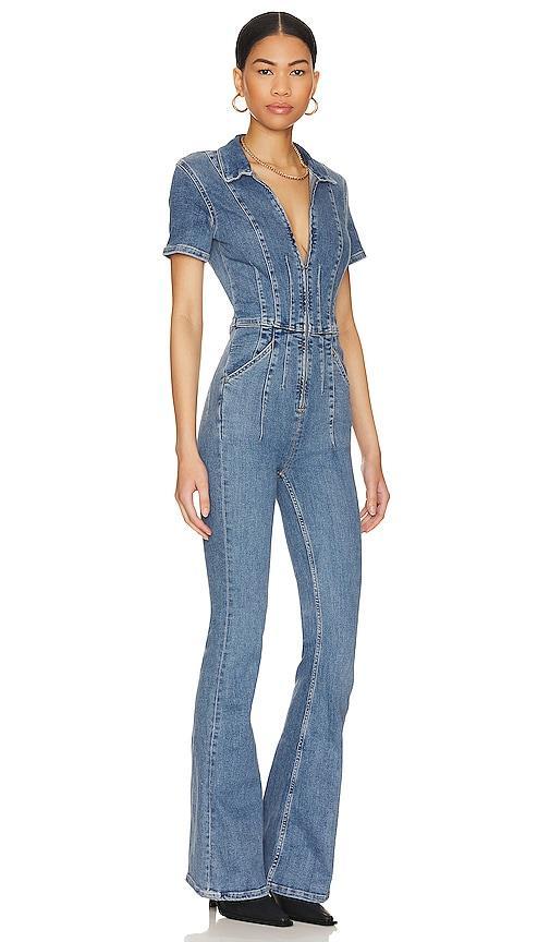 Free People Jayde Denim Flared Jumpsuit Product Image