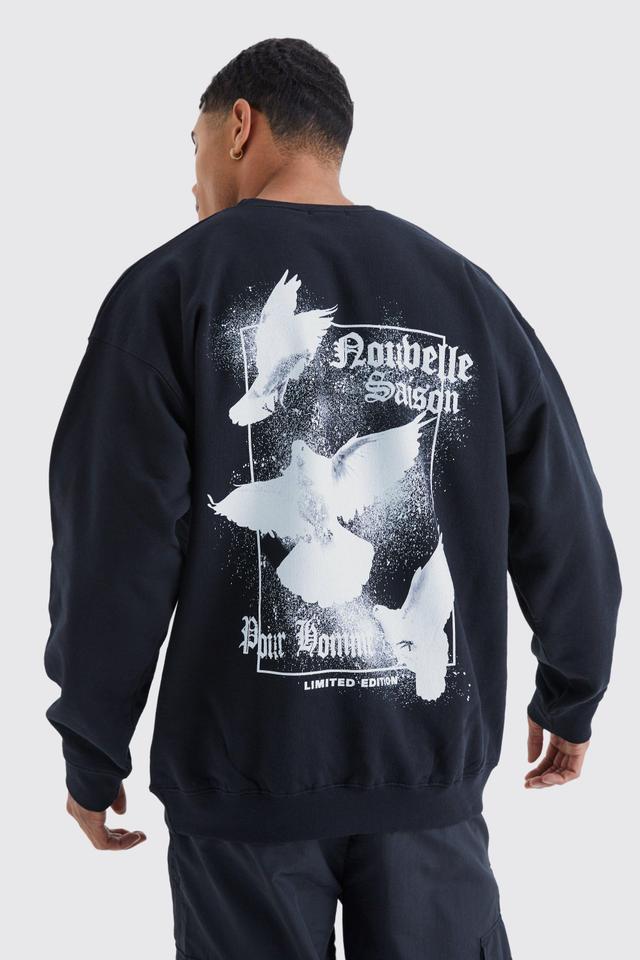 Oversized Dove Graphic Sweatshirt | boohooMAN USA Product Image