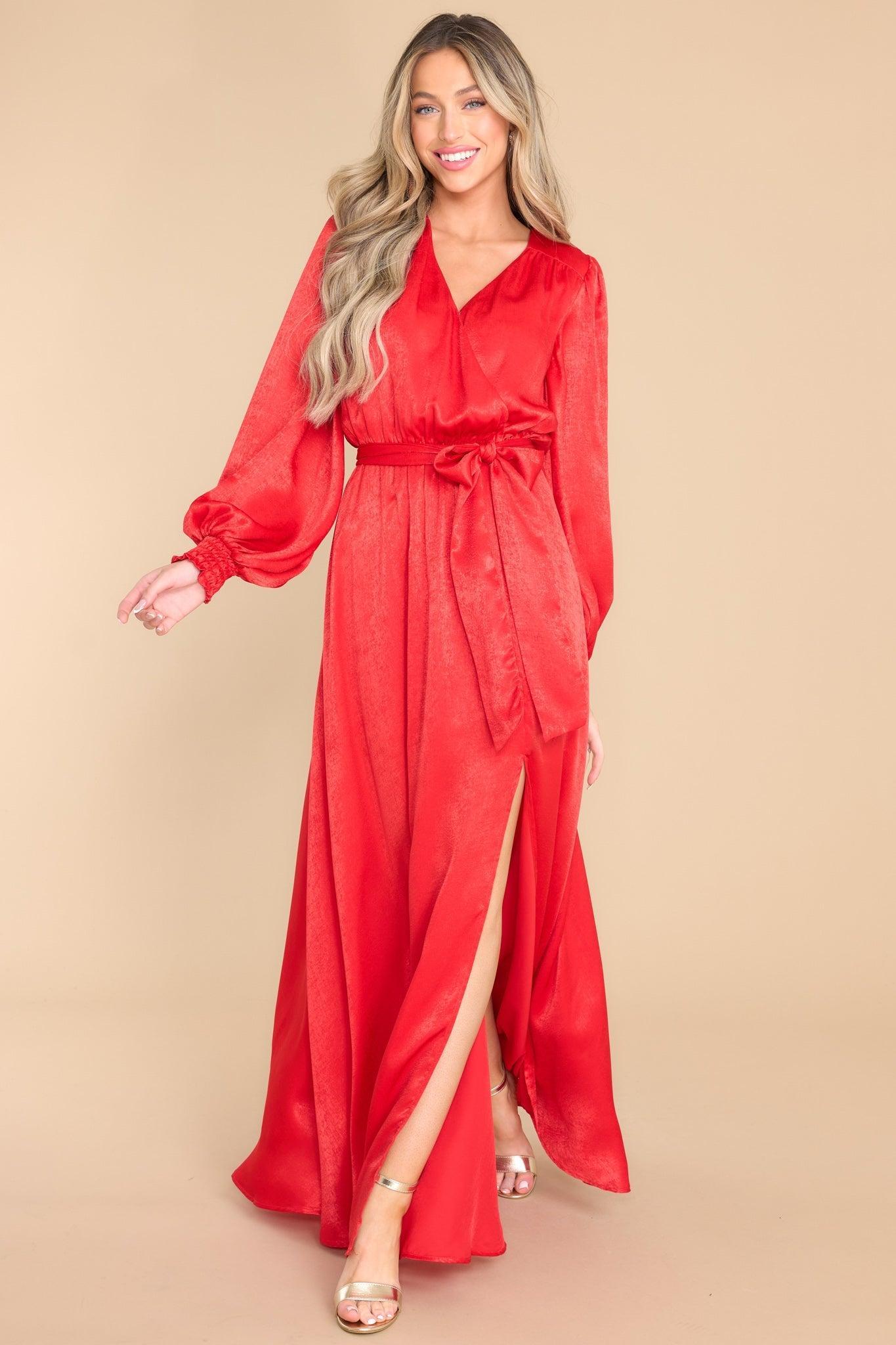 Aura Settle The Score Red Maxi Dress Product Image