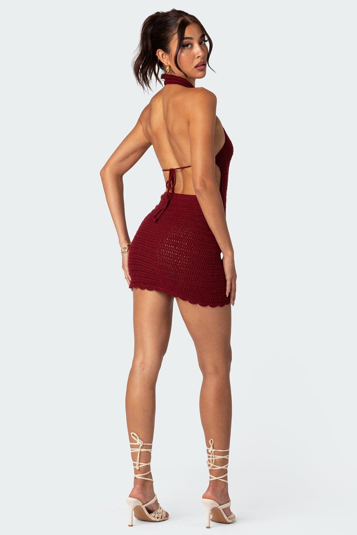 Novalie Crochet Open Back Mini Dress Product Image