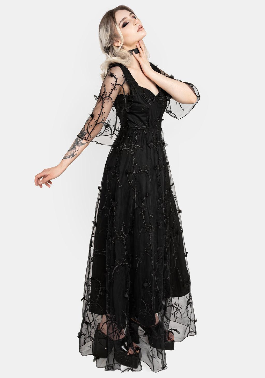 Vine Embroidered Gown Product Image