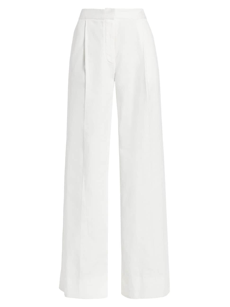 Womens High-Rise Pleated Wide-Leg Jeans Product Image