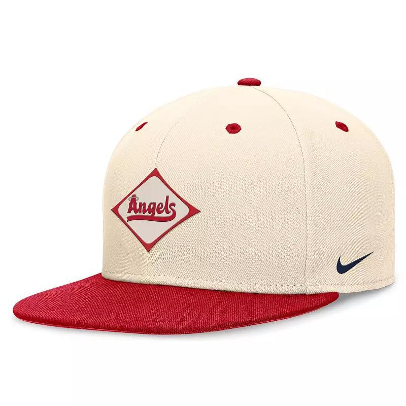 Mens Nike Natural/Red Los Angeles Angels City Connect True Fitted Hat Product Image