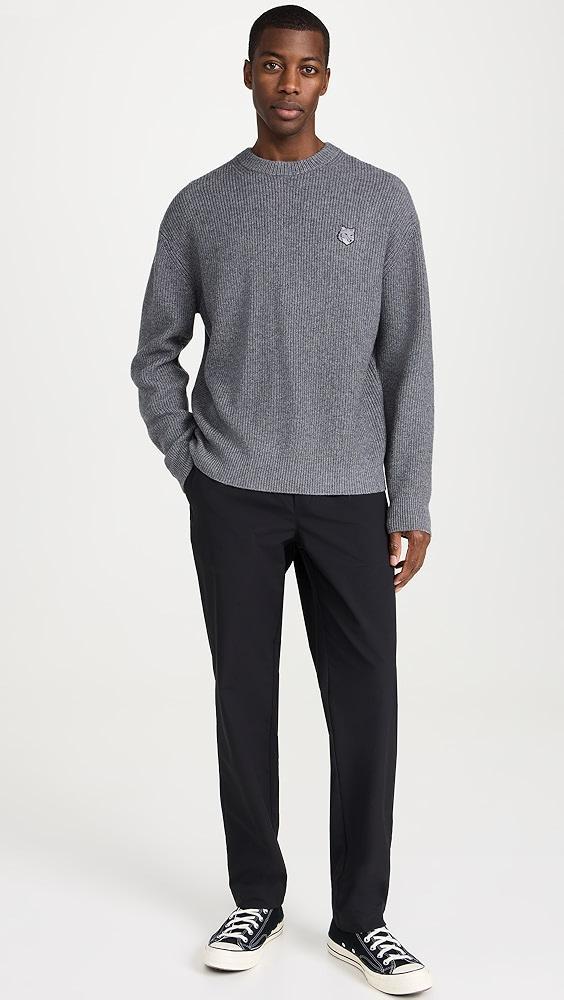 Maison Kitsune Bold Fox Head Patch Comfort Ribbed Sweater | Shopbop Product Image