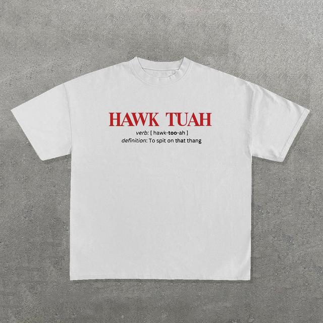 Sopula Hawk Tuah Words Graphic Cotton T-Shirt Product Image