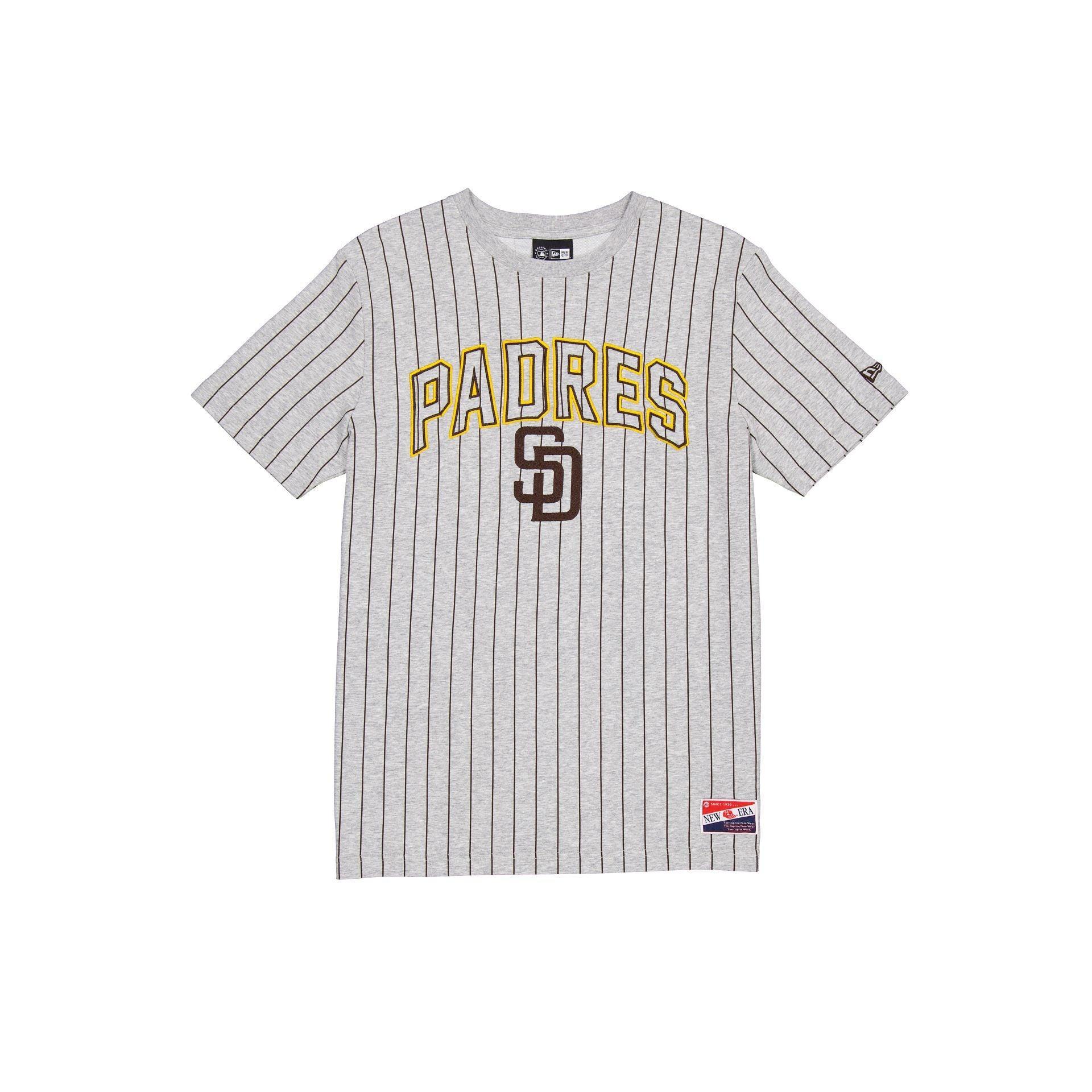 San Diego Padres Throwback Gray Pinstripe T-Shirt Male Product Image