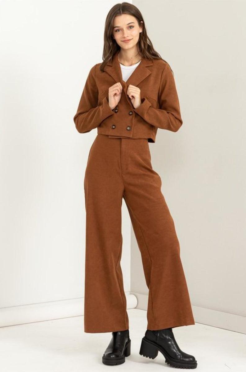 Cropped Blazer and Pants Two-Piece Set product image