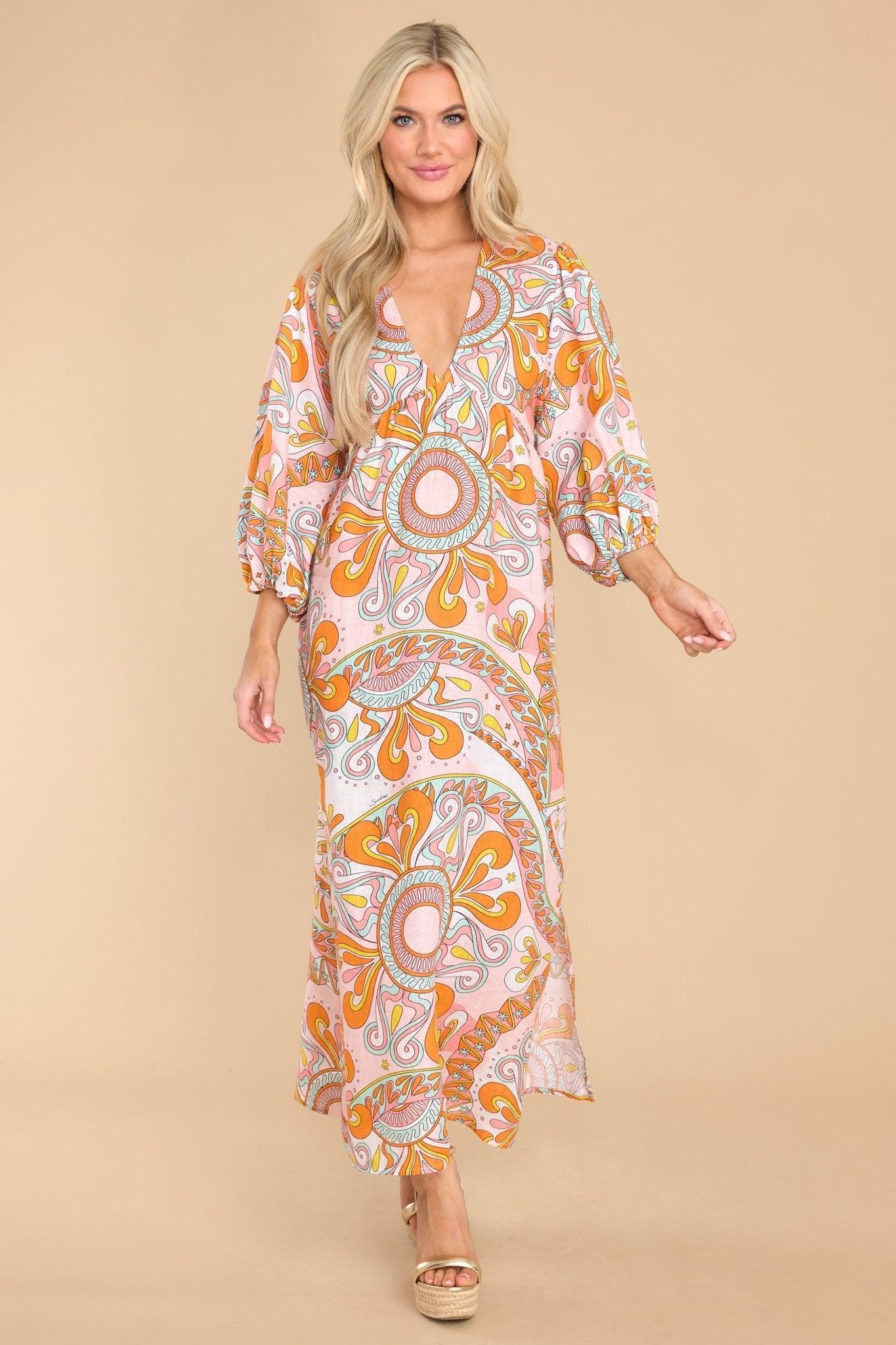 Eva Linen Havana Aquarelle Long Dress Print Product Image