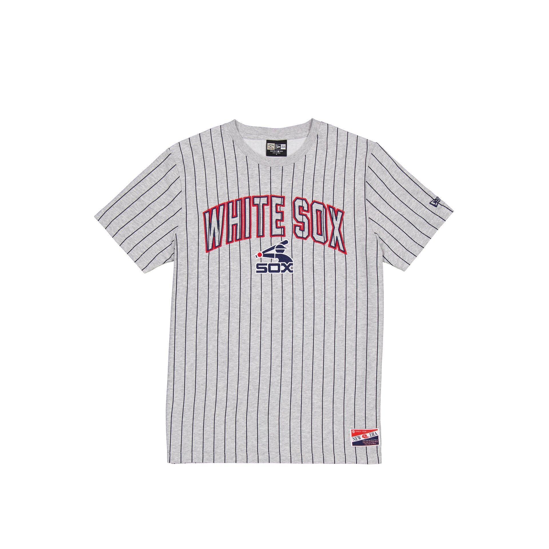 Chicago White Sox Throwback Gray Pinstripe T-Shirt Male Product Image