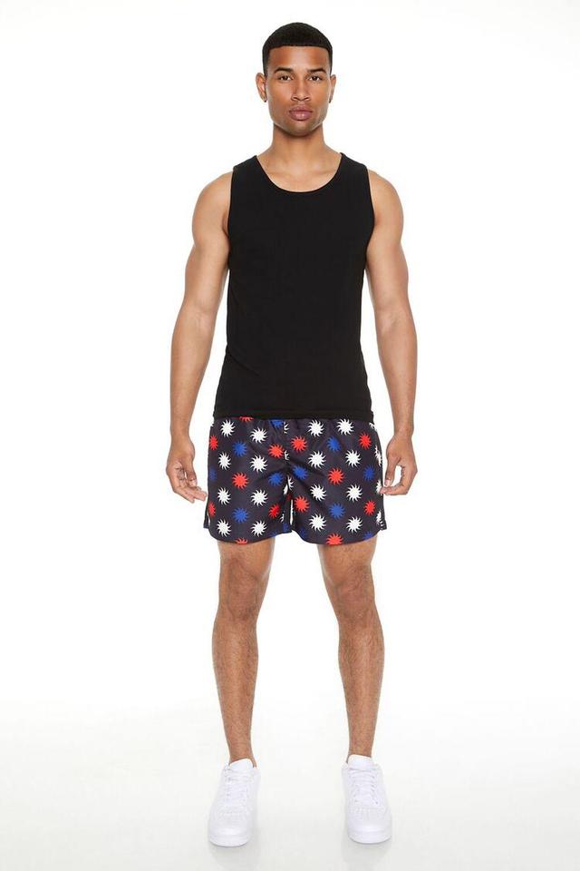 Sun Print Drawstring Swim Trunks | Forever 21 Product Image